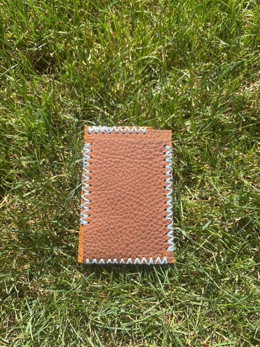 Carolina Blue - Brown Minimalist Wallet