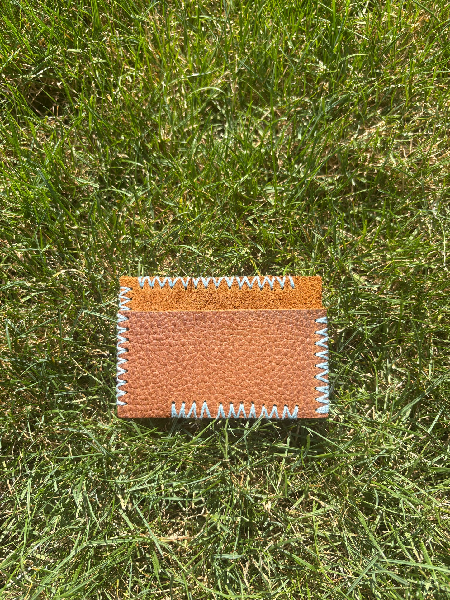 Carolina Blue - Brown Minimalist Wallet